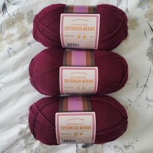 LB Collection® Superwash Merino Yarn in Burgundy